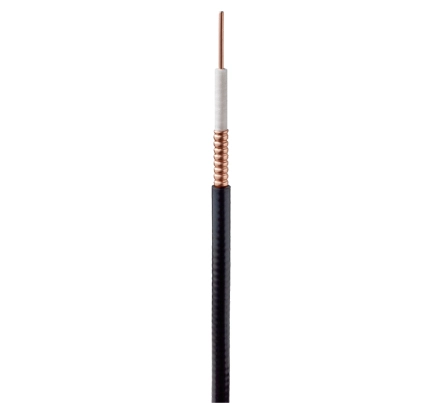 Foam Coaxial Cable, Corrugated Copper Tube, CCA Wire, 1/4 in, Non-Halogenated and Fire Retardant (LSZH) Jacket