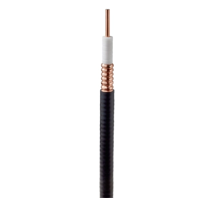 Foam Coaxial Feeder Cable, Corrugated Copper, 1/2 in, Low Smoke Zero Halogen (LSZH) Jacket