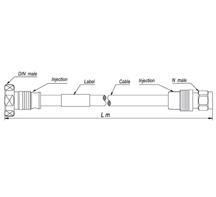 Coaxial Cable Assembly SF 1/4''-50-LSZH, 7-16 Male Straight to N Male Straight, 15 Meters