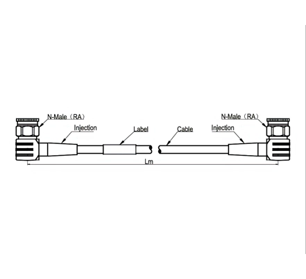 RF Cable Assembly SF 1/4''-50-LSZH, N Male Right Angle to N Male Right Angle, 10 Meters