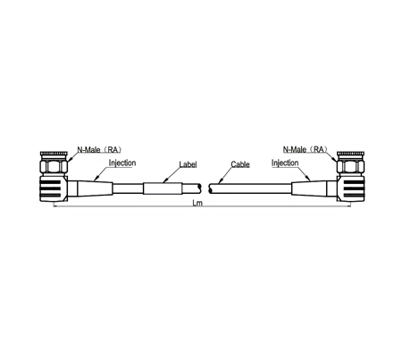 RF Cable Assembly SF 1/4''-50-PE, N Male Right Angle to N Male Right Angle, 10 Meters