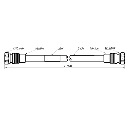 RRU Cable Assembly SF 3/8''-50-LSZH, 4.3-10 Male Straight to 4.3-10 Male Straight, 20 Meters