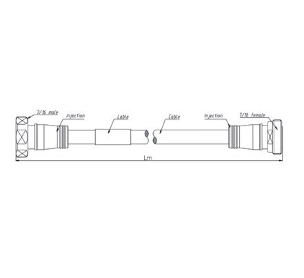 Coaxial Jumper Cable SF 3/8''-50-PE, 4.3-10 Male to 7-16 DIN Male, 1 Meter