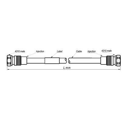 RRU Cable Assembly SF 3/8''-50-FRNC, 4.3-10 Male Straight to 4.3-10 Male Straight, 20 Meters