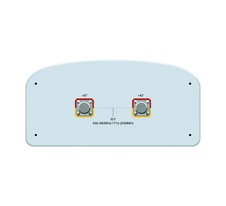 XXPol 698-960MHz/1710-2690MHz 65°/65° 13/15.5dBi 0°/0° Fixed Electrical Downtilt Antenna, with Combiner Integrated