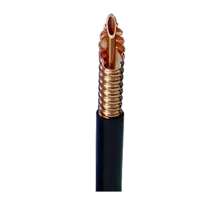 Dielectric Coaxial RF Air Cable 50 Ohm, Corrugated Copper, 7/8 in, Black PE Jacket