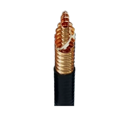 Air Insulated Coaxial Cable 75 Ohm, Corrugated Copper, 1-5/8 in, Black PE Jacket