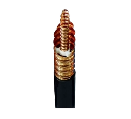 Dielectric RF Coaxial Air Cable 50 Ohm, Corrugated Copper, 3-1/8 in, Non-Halogenated and Fire Retardant (LSZH) Jacket