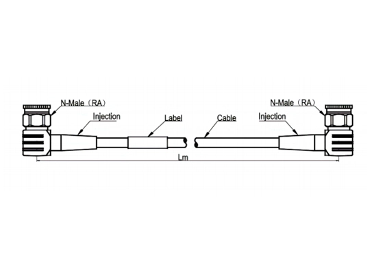 rf cable assembly sf 1/4''-50-lszh, n male right angle to n male right angle, 10 meters
