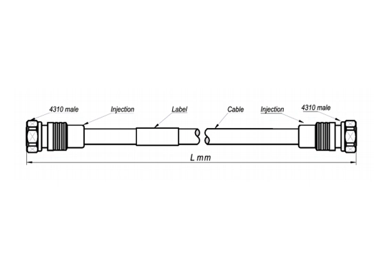 rru cable assembly sf 1/4''-50-lszh, 4.3-10 male straight to 4.3-10 male straight, 20 meters