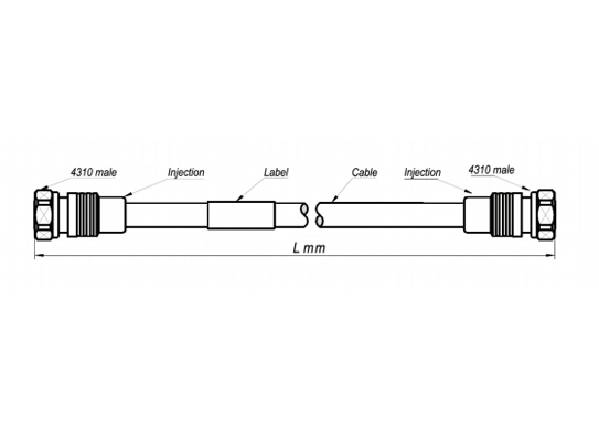 rru cable assembly sf 3/8''-50-frnc, 4.3-10 male straight to 4.3-10 male straight, 20 meters