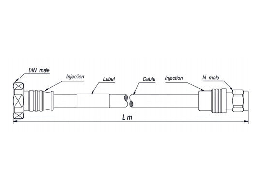 coaxial cable assembly sf 3/8''-50-lszh, 7-16 male straigjt to n male straight, 15 meters