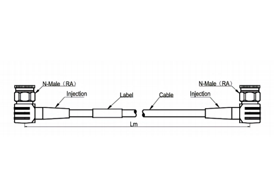 rf cable assembly sf 1/2''-50-pe, n male right angle to nmale right angle, 10 meters