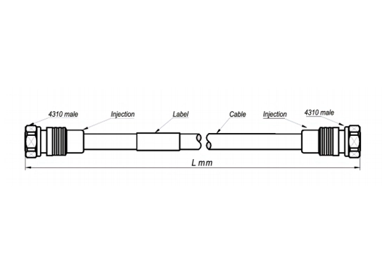 rru cable assembly sf 1/2''-50-frnc, 4.3-10 male straight to 4.3-10 male straight, 20 meters