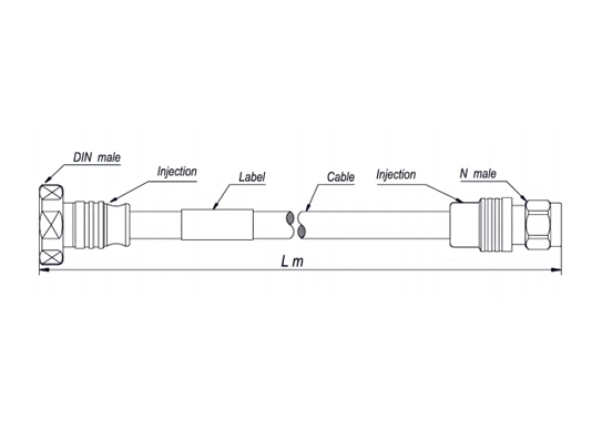 coaxial cable assembly sf 1/2''-50-lszh, 7-16 male straigjt to n male straight, 15 meters