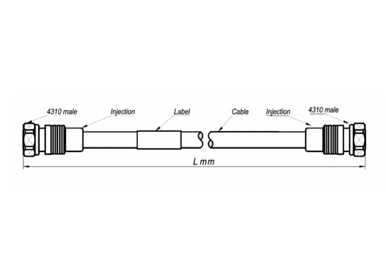 rru cable assembly sf 1/2''-50-lszh, 4.3-10 male straight to 4.3-10 male straight, 20 meters