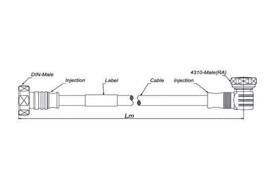 outdoor cable assembly sf 1/2''-50-lszh, tnc male straight to 4.3-10 male straight, 25 meters