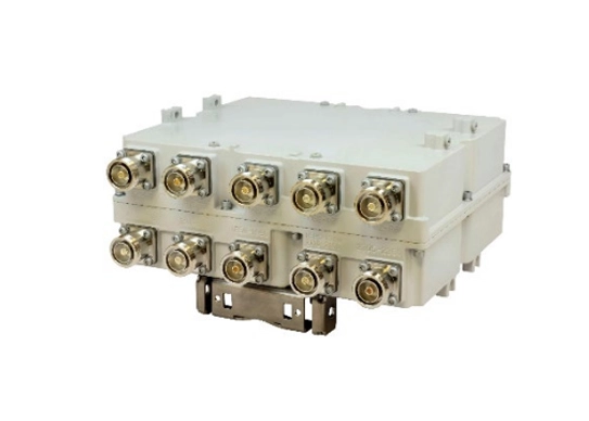 ibs component twin pentaplexer, 700-900/1400-1800/2100/2300-2600/3400-3800mhz, dc bypass for all ports, 4.3-10 female